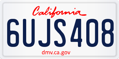 CA license plate 6UJS408