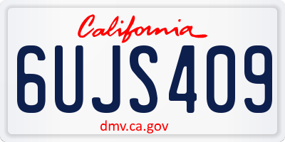 CA license plate 6UJS409