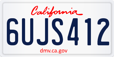 CA license plate 6UJS412