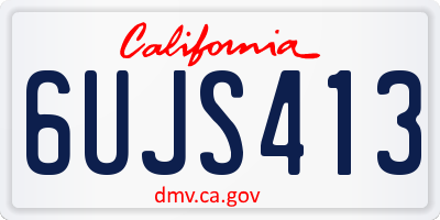 CA license plate 6UJS413