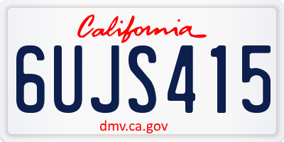 CA license plate 6UJS415