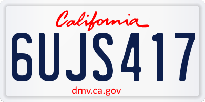CA license plate 6UJS417