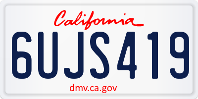 CA license plate 6UJS419