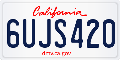CA license plate 6UJS420