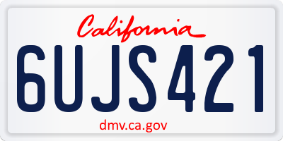 CA license plate 6UJS421