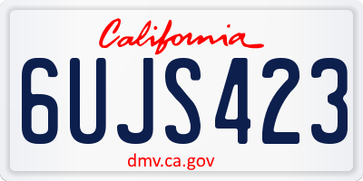 CA license plate 6UJS423