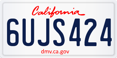 CA license plate 6UJS424