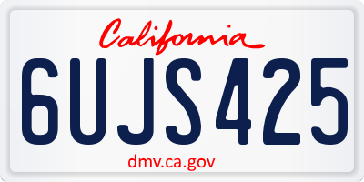 CA license plate 6UJS425