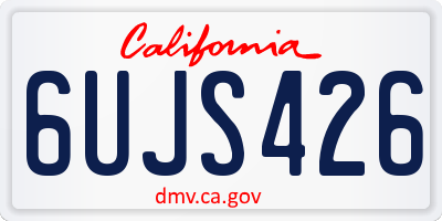 CA license plate 6UJS426