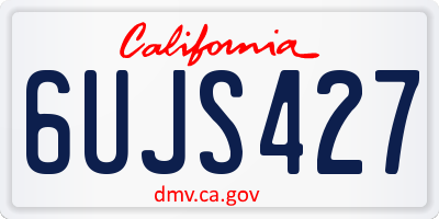 CA license plate 6UJS427