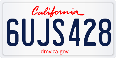 CA license plate 6UJS428