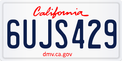 CA license plate 6UJS429
