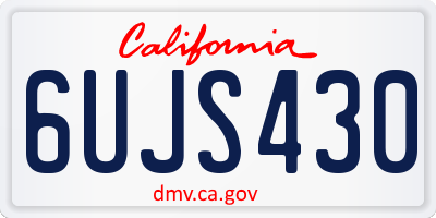 CA license plate 6UJS430
