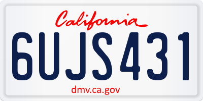 CA license plate 6UJS431