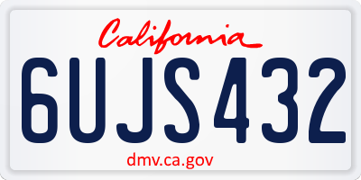 CA license plate 6UJS432