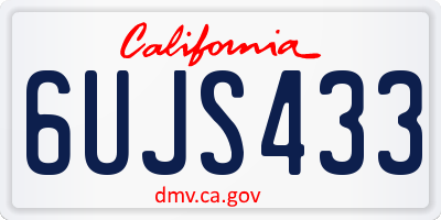 CA license plate 6UJS433