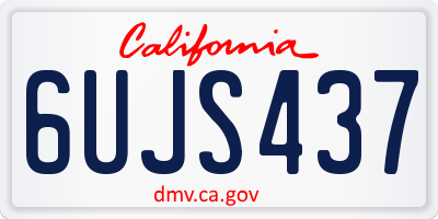 CA license plate 6UJS437