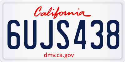 CA license plate 6UJS438