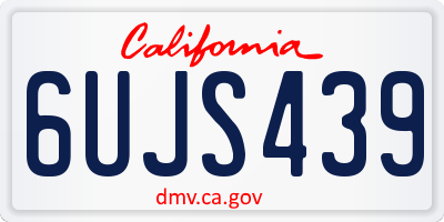 CA license plate 6UJS439