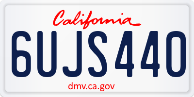 CA license plate 6UJS440