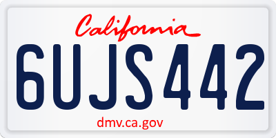 CA license plate 6UJS442