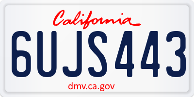 CA license plate 6UJS443