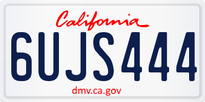 CA license plate 6UJS444
