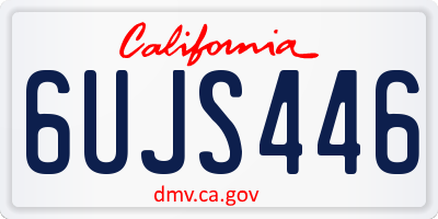 CA license plate 6UJS446