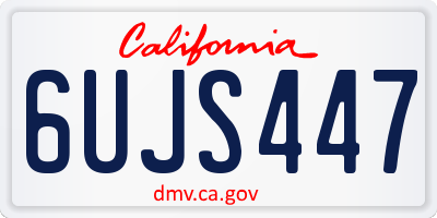 CA license plate 6UJS447
