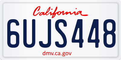 CA license plate 6UJS448
