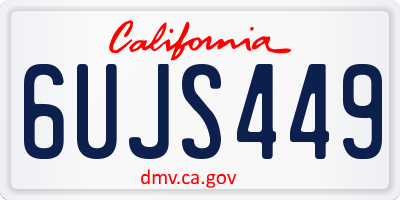 CA license plate 6UJS449
