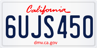 CA license plate 6UJS450