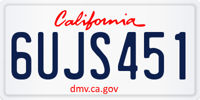 CA license plate 6UJS451