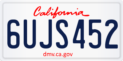 CA license plate 6UJS452