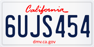 CA license plate 6UJS454