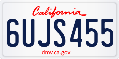 CA license plate 6UJS455