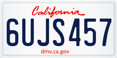 CA license plate 6UJS457