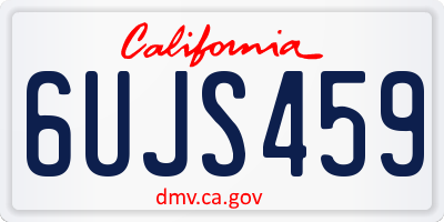 CA license plate 6UJS459