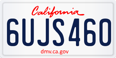 CA license plate 6UJS460