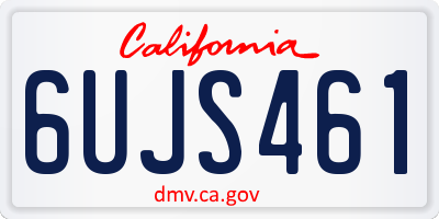 CA license plate 6UJS461