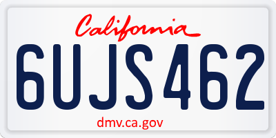 CA license plate 6UJS462