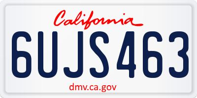 CA license plate 6UJS463