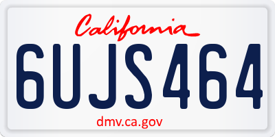CA license plate 6UJS464