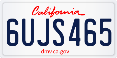 CA license plate 6UJS465