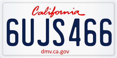 CA license plate 6UJS466