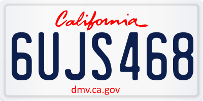CA license plate 6UJS468