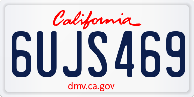 CA license plate 6UJS469