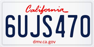 CA license plate 6UJS470