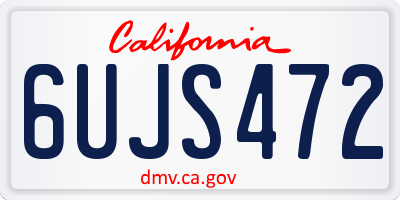 CA license plate 6UJS472
