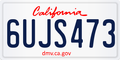 CA license plate 6UJS473